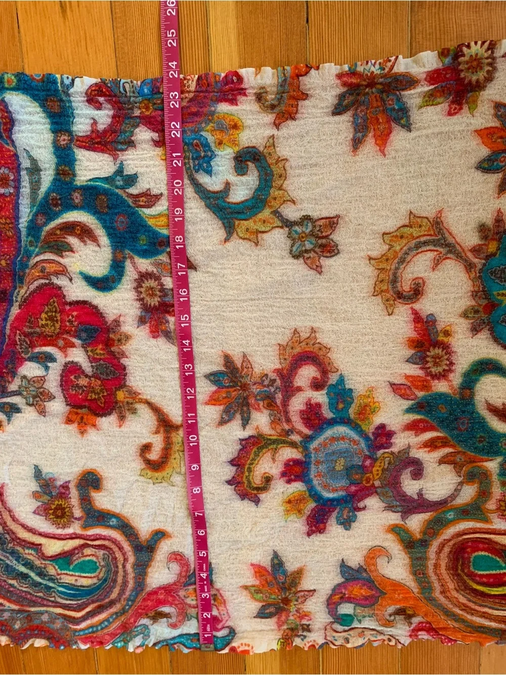 Wool Silk blend Sumac Designs Multicolor Floral Lightweight Women's Scarf